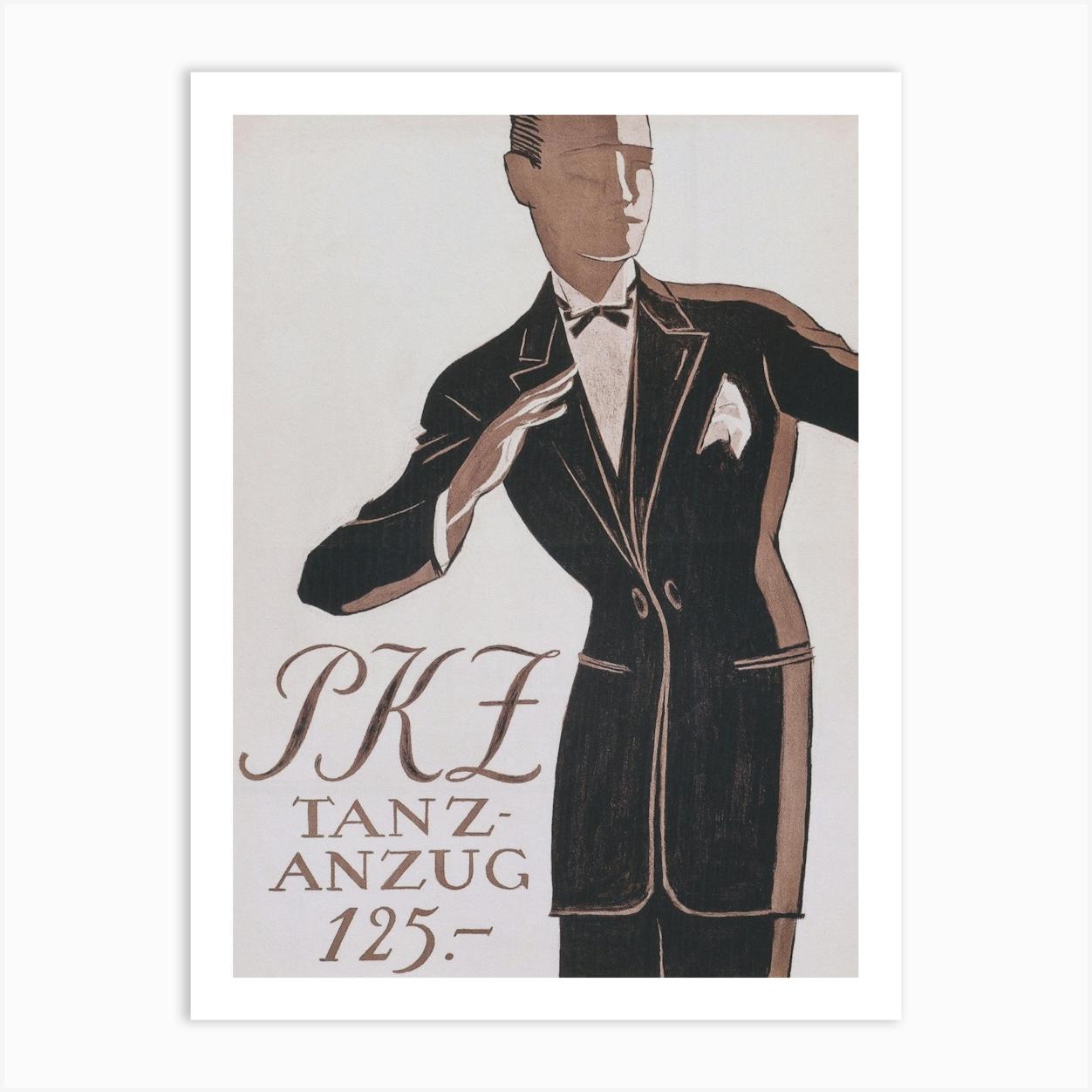 Dapper Man in Tuxedo, Vintage Men's Fashion Poster Art Print by Vibrant Vintage