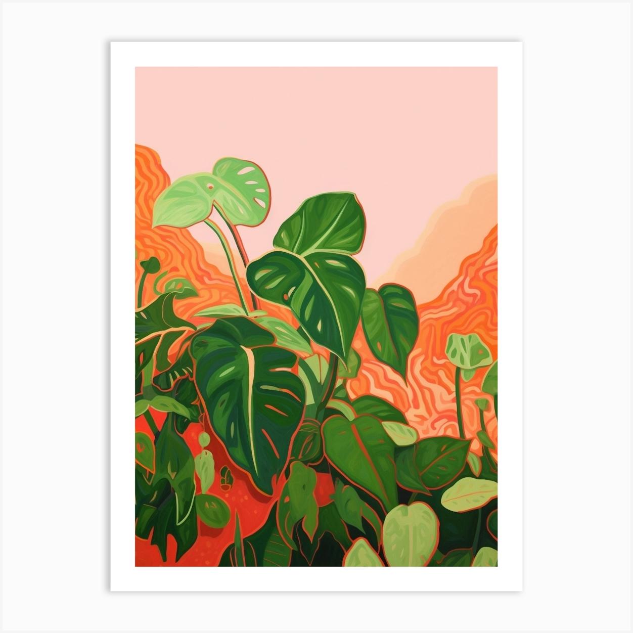 Boho Plant Painting Golden Pothos 2 Art Print by Botanic Studio
