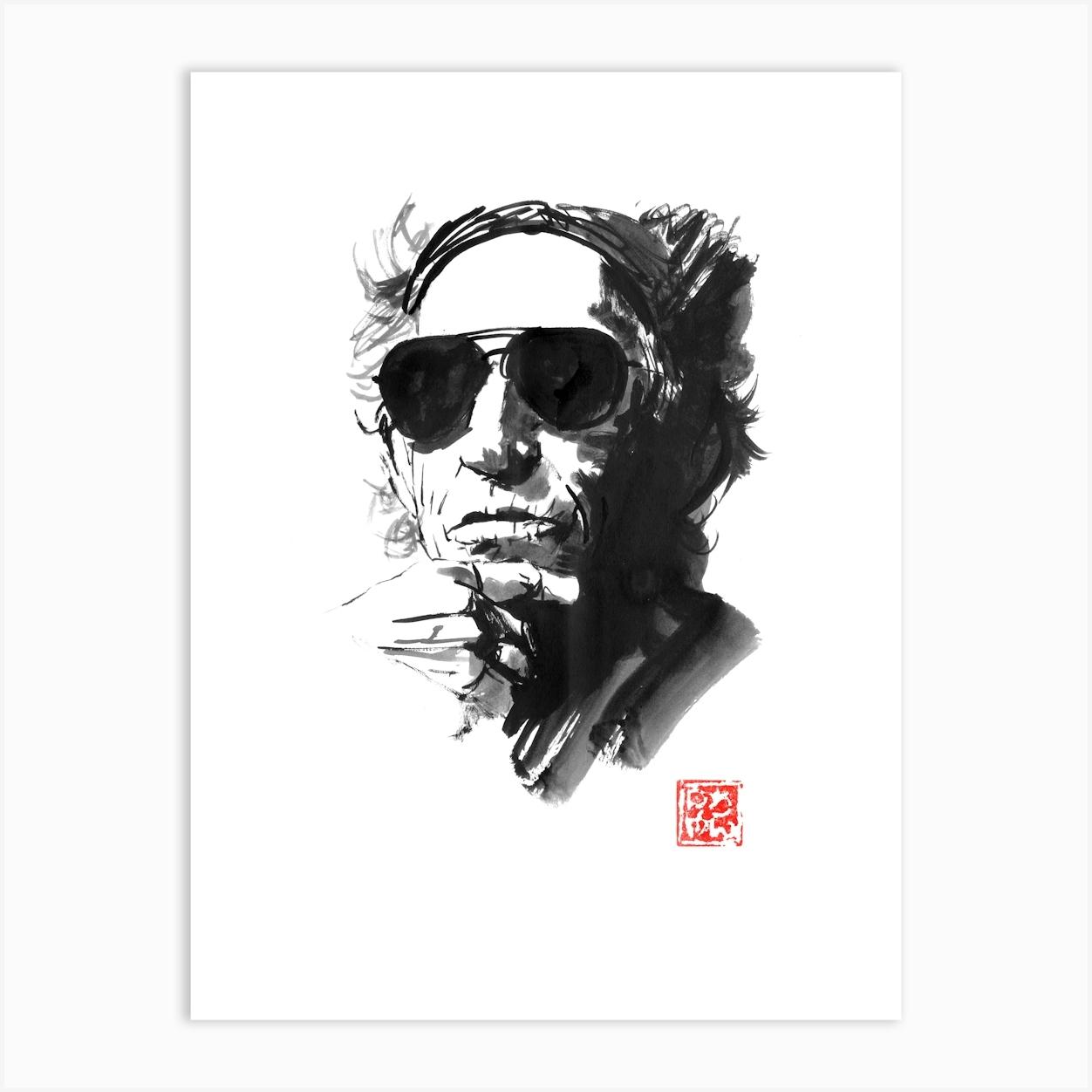 Keith Rochards Art Print by Pechane Sumie