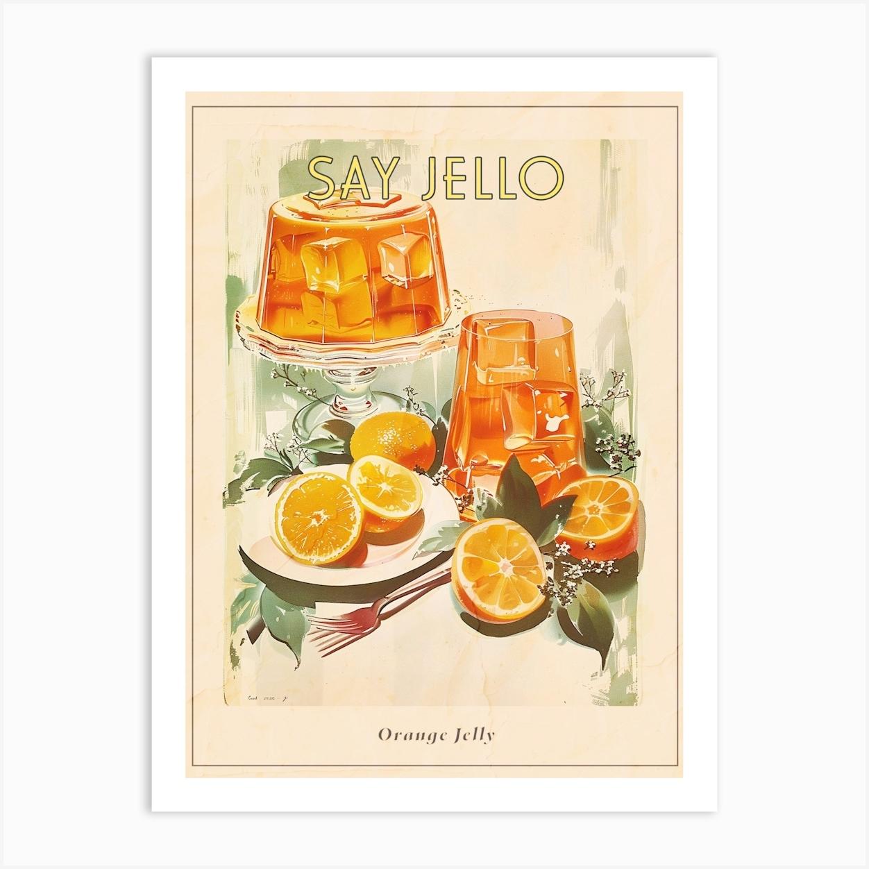 Retro Orange Jelly Vintage Cookbook Inspired 1 Poster Art Print by Bubblegum Kitsch