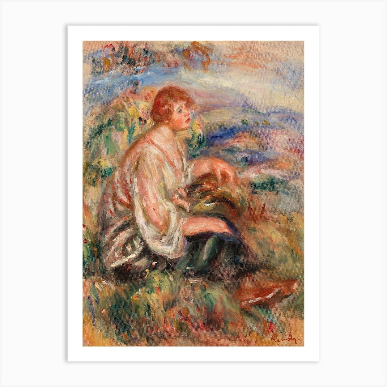 Woman In Tulle Blouse And Black Skirt (1917), Pierre Auguste Renoir Art Print by Fy! Classic Art Prints and Posters