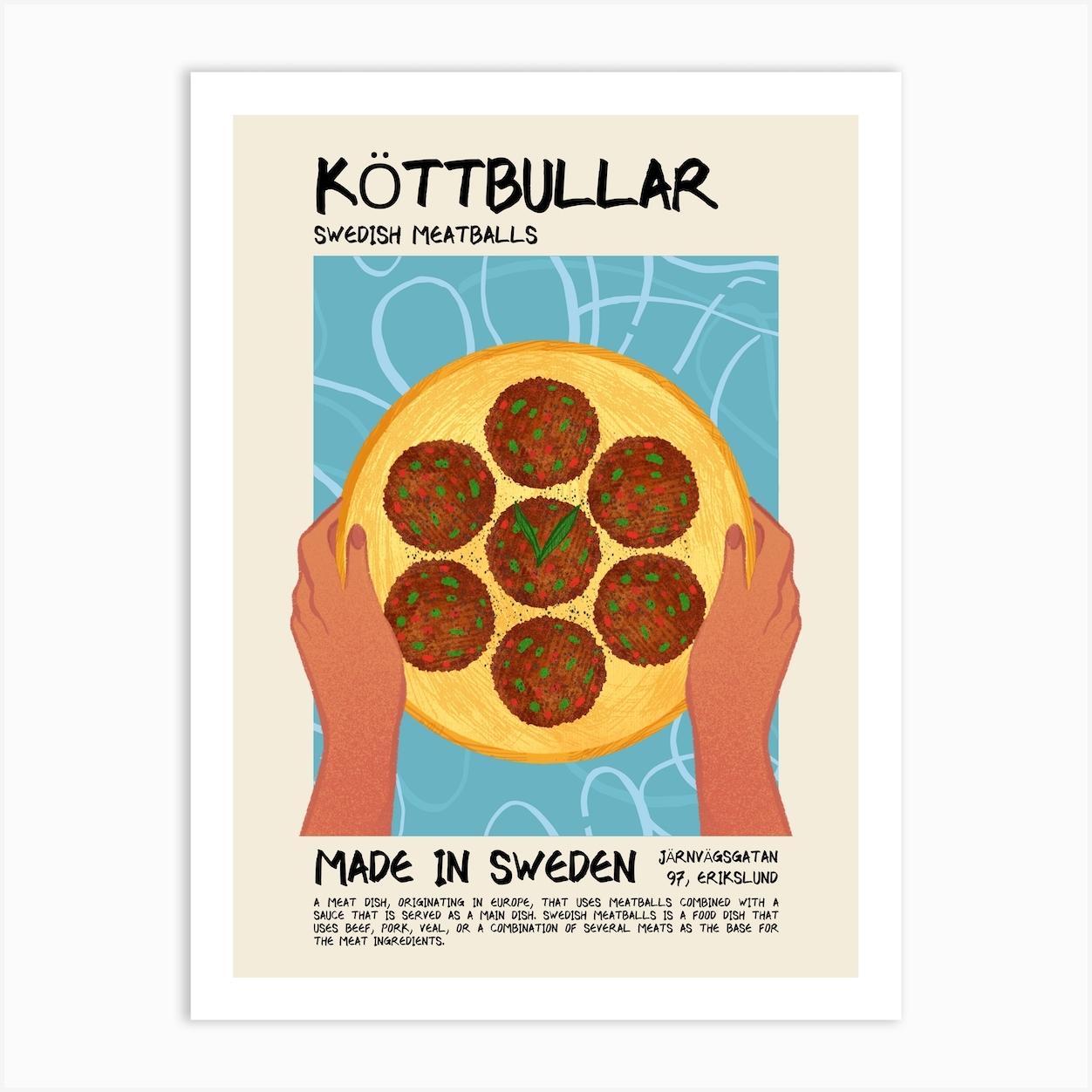 Köttbullar Art Print by Red Hearts Studio