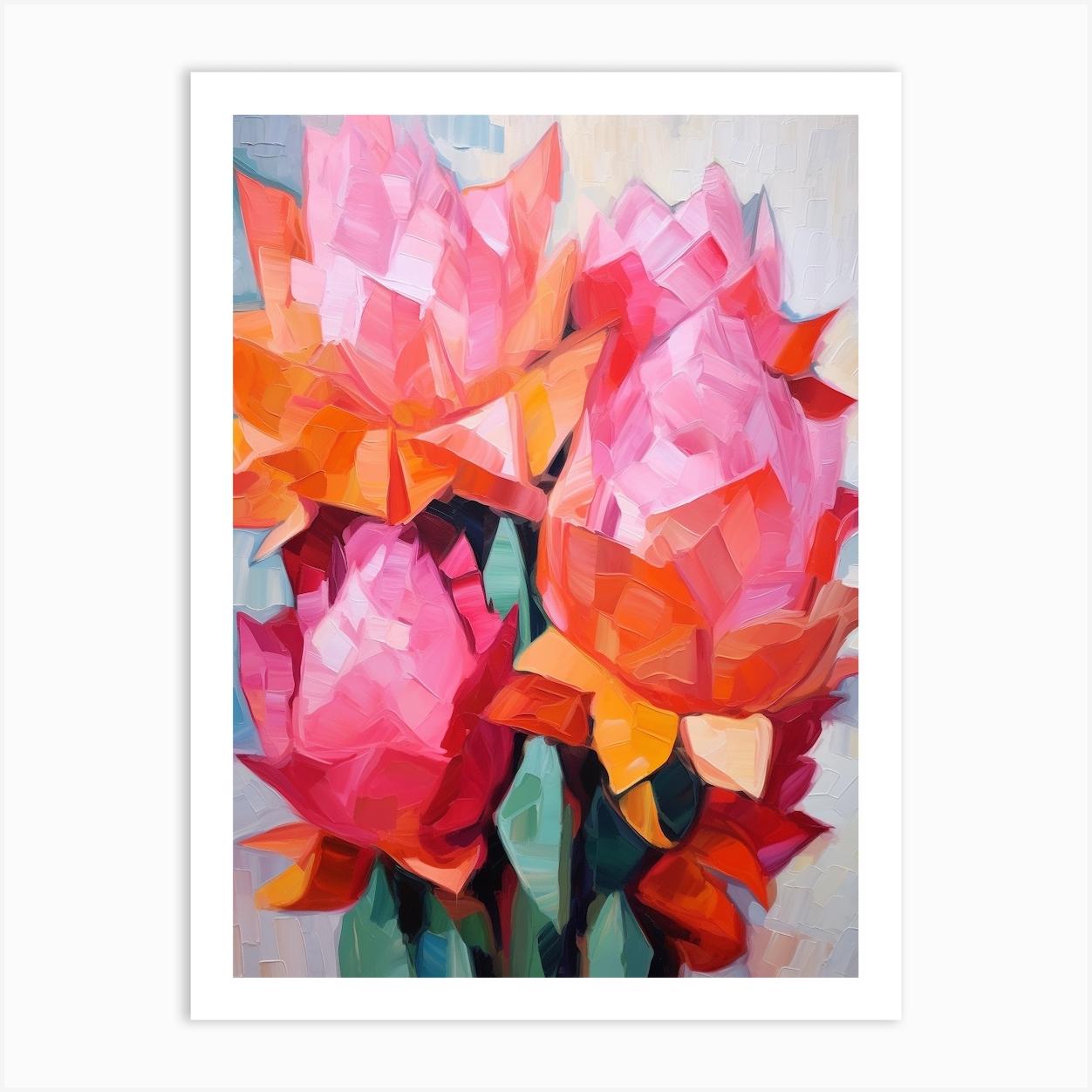 Cactus Painting Acanthocalycium Cactus 2 Art Print by Botanic Studio