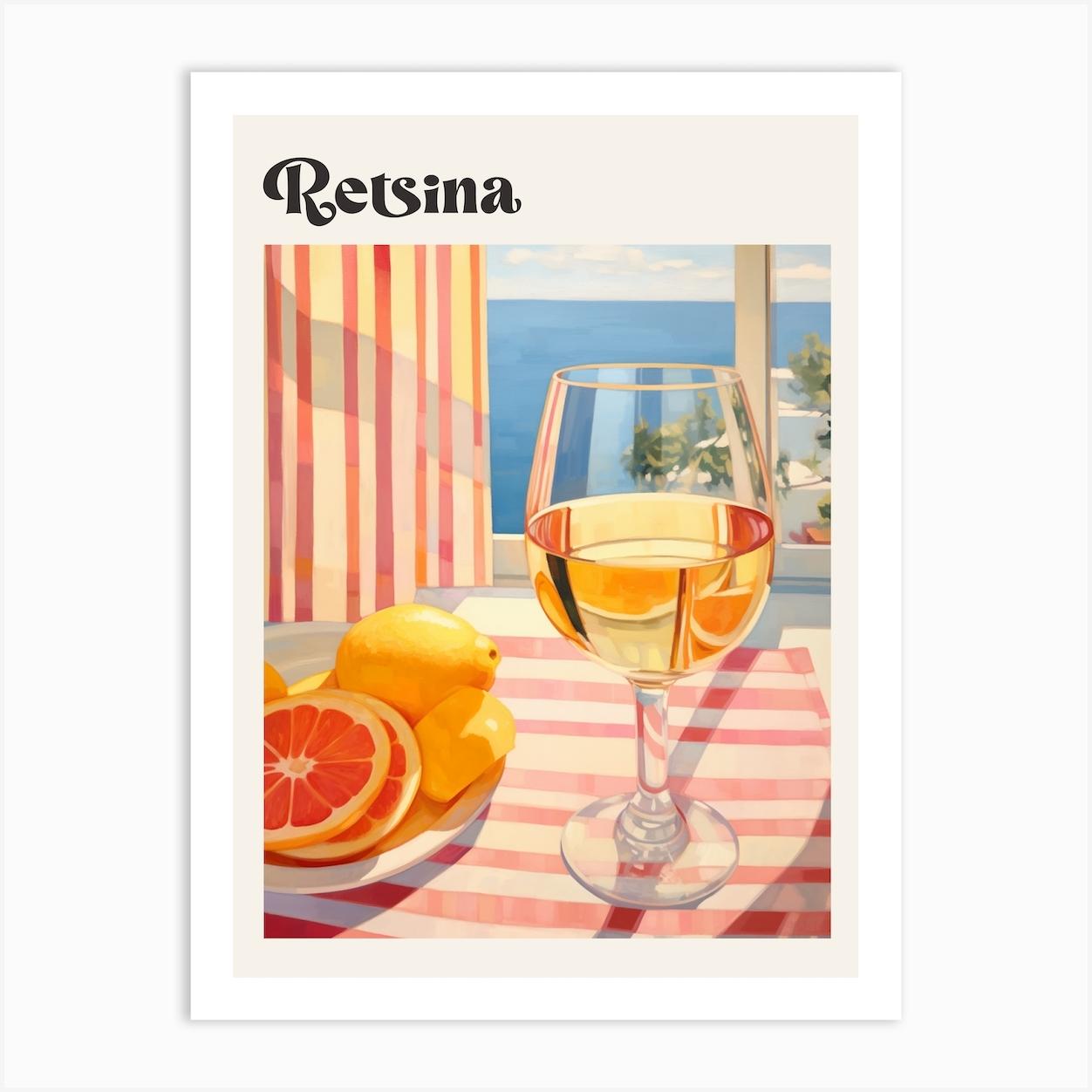 Retsina Retro Cocktail Poster Art Print by MedArt