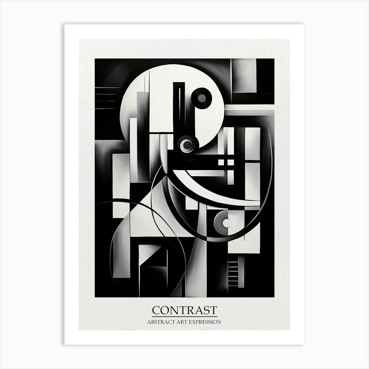 Contrast Abstract Black And White 7 Poster Art Print by Abstract Art Expressions