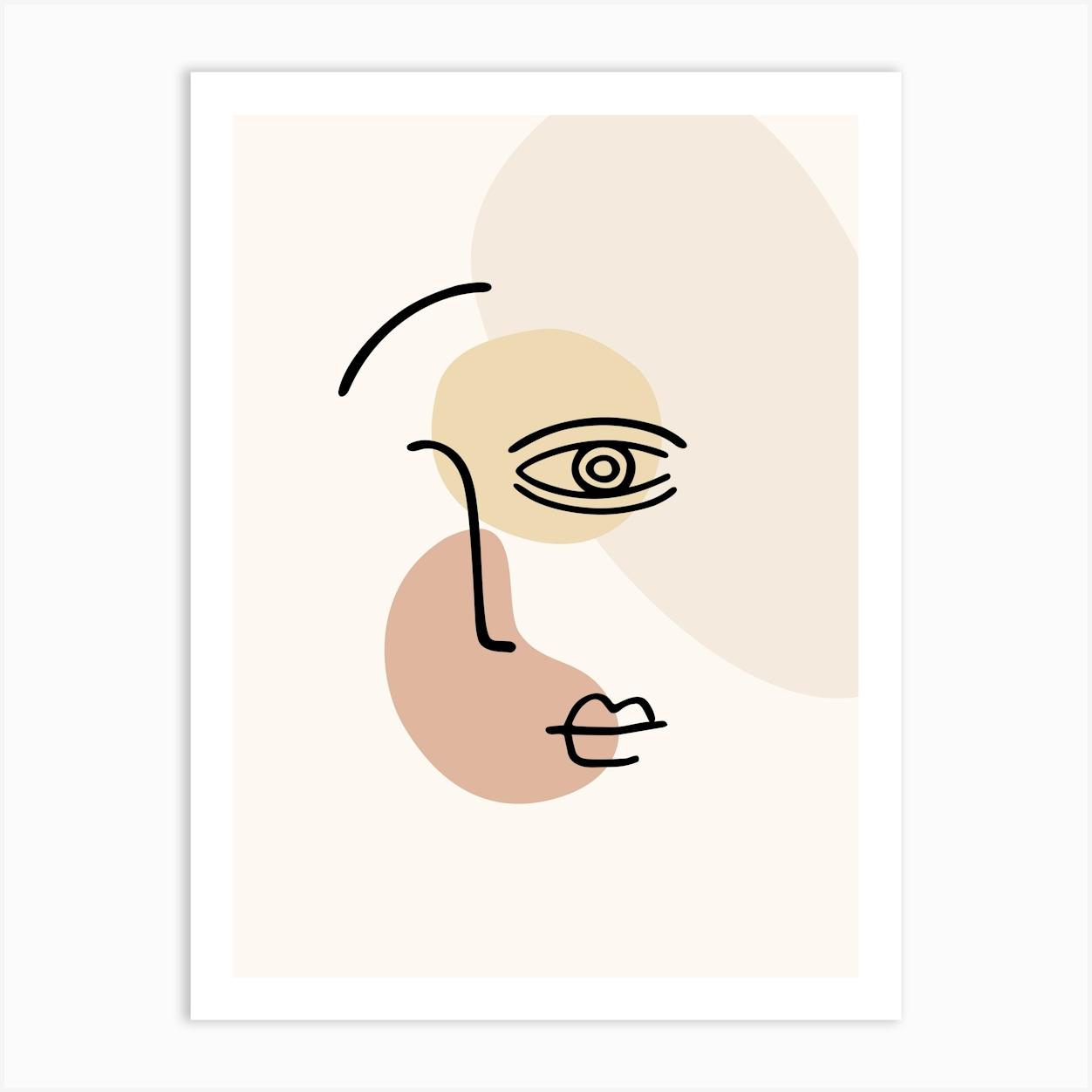 Face Of A Woman. Boho woman — boho poster, boho wall art Art Print by Synthwave1950