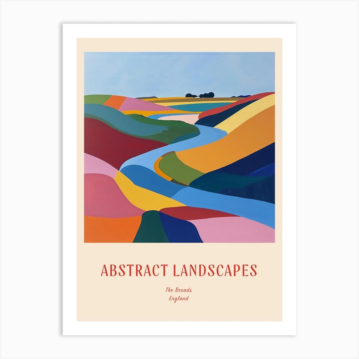 Colourful Abstract The Broads England 1 Poster Art Print by Hue Horizons Art Prints