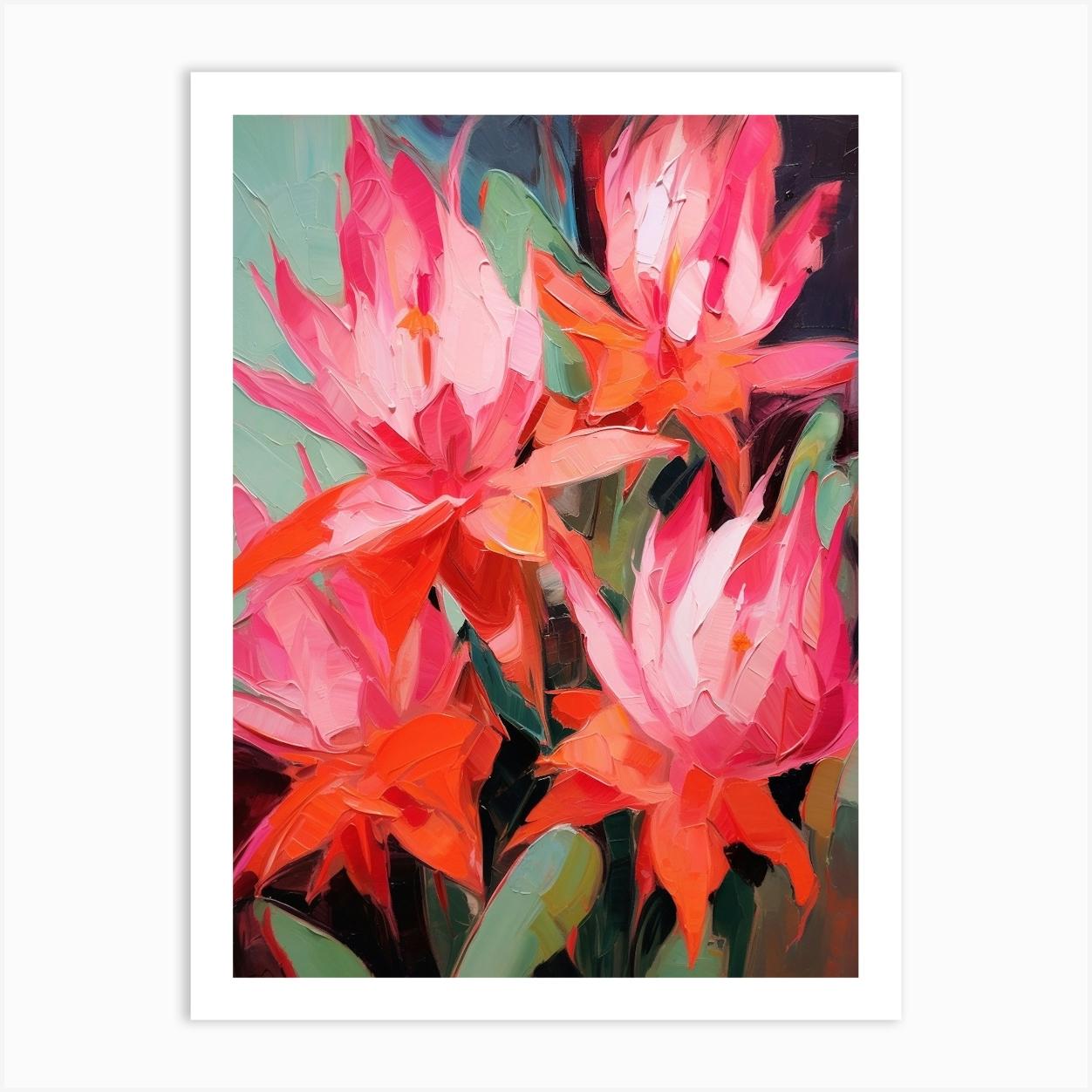 Cactus Painting Easter Cactus 2 Art Print by Botanic Studio