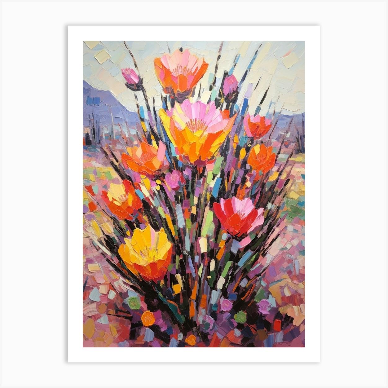 Cactus Painting Hedgehog Cactus 2 Art Print by Botanic Studio