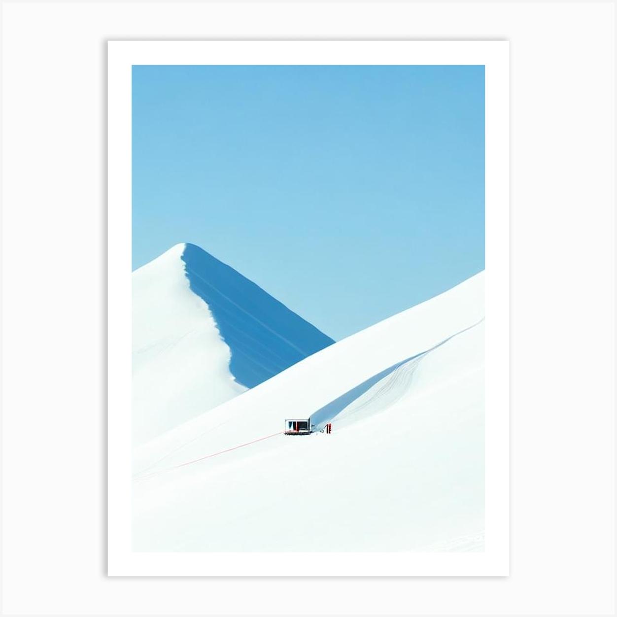 Pitztal, Austria Minimal Skiing Poster Art Print by Piste Posters