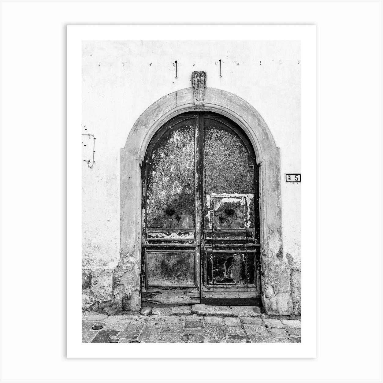 Old Door In Black And White Art Print by Photolovers