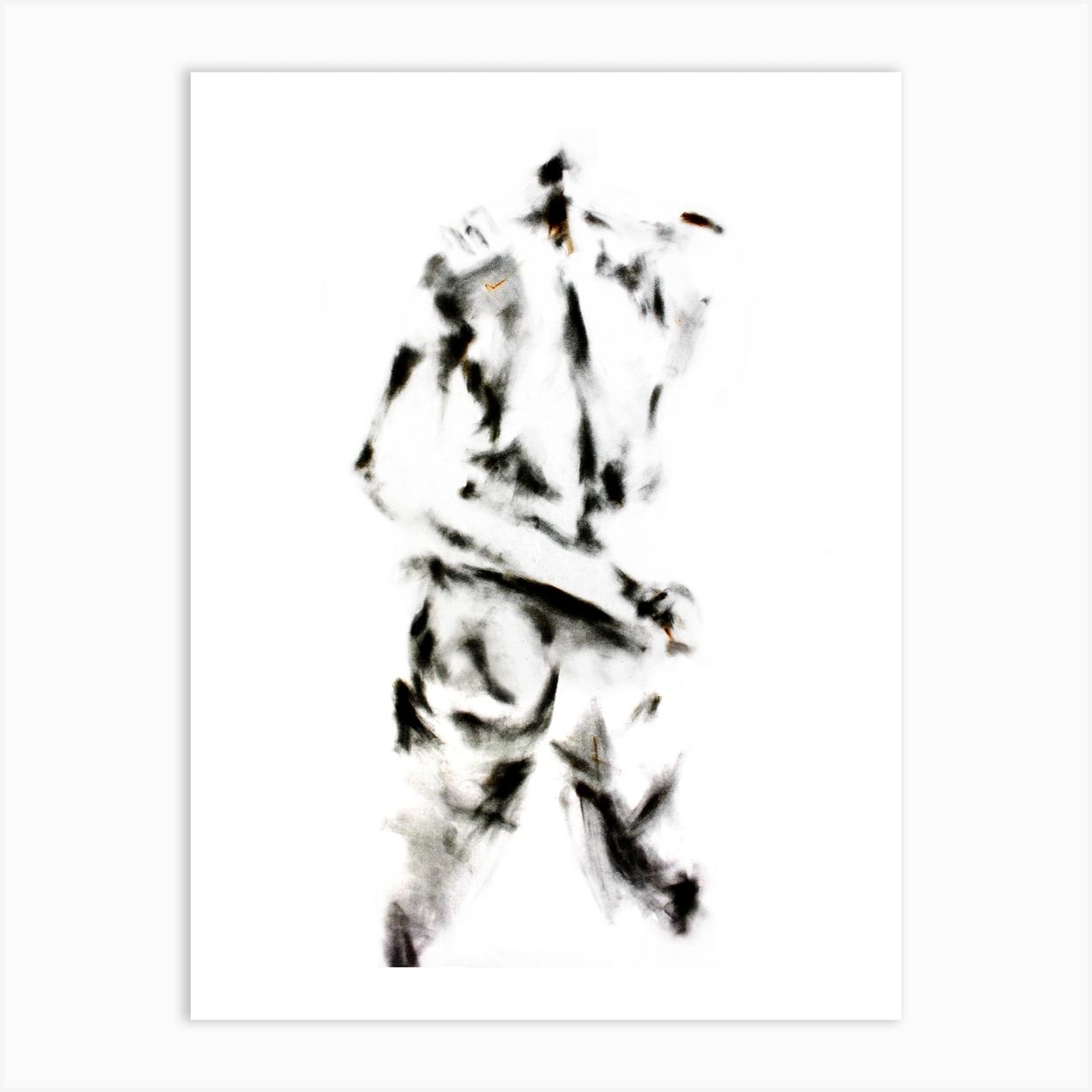 Charcoal Nude Art Print by Helena Megson Designs