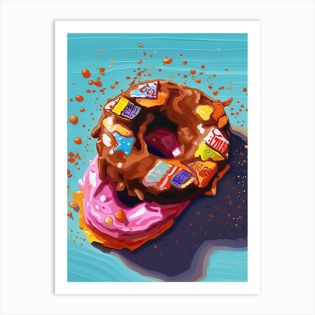 A Doughnut Oil Painting 3 Art Print by PopArt Pals