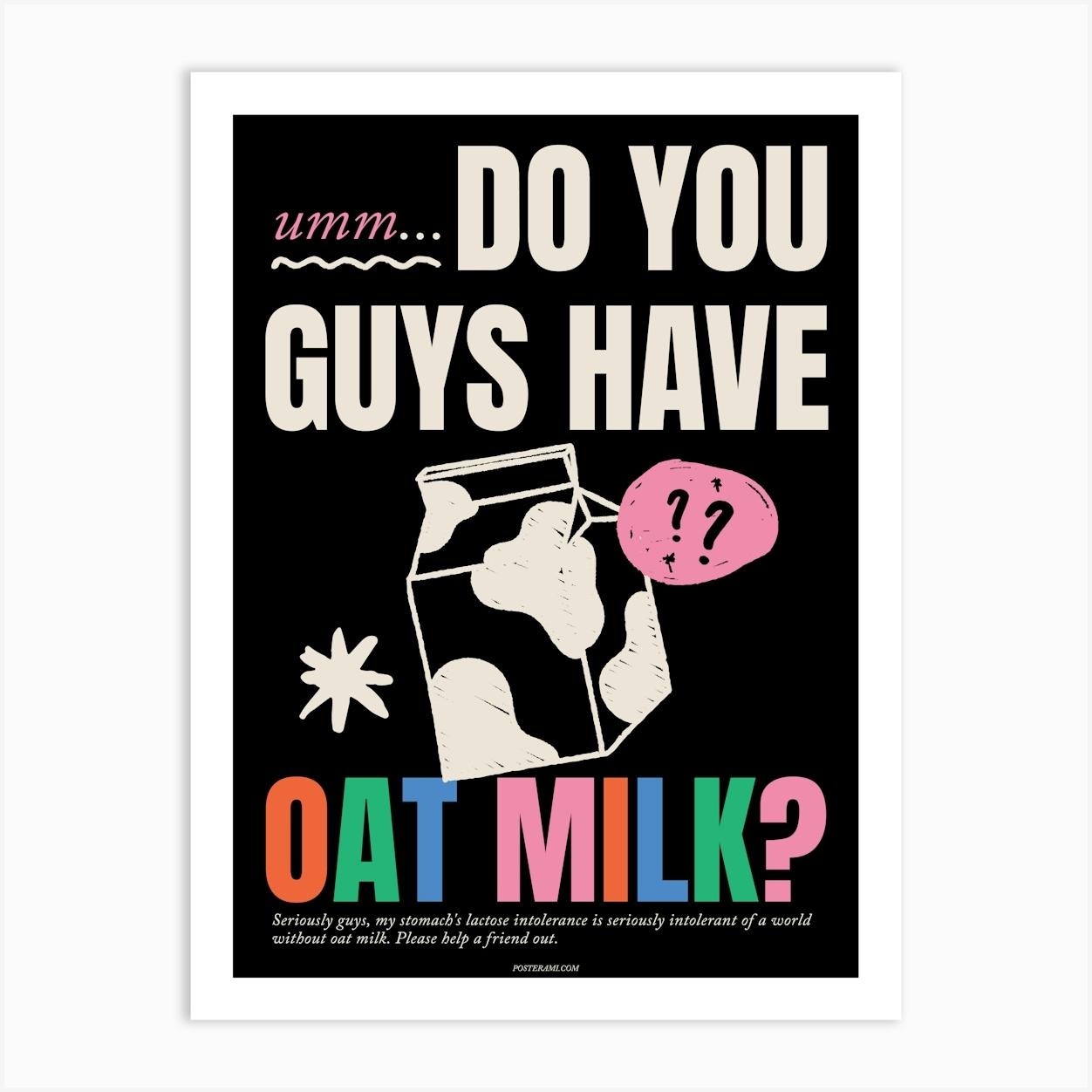 Oat Milk Art Print Colorful Art Print by posterami