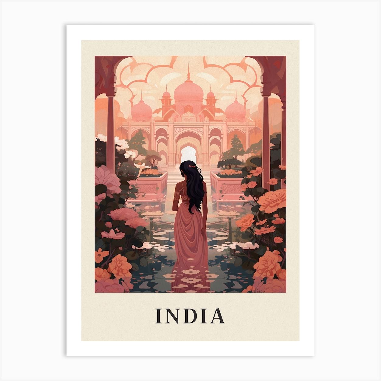 Vintage Travel Poster India Art Print by Travel Poster Collection