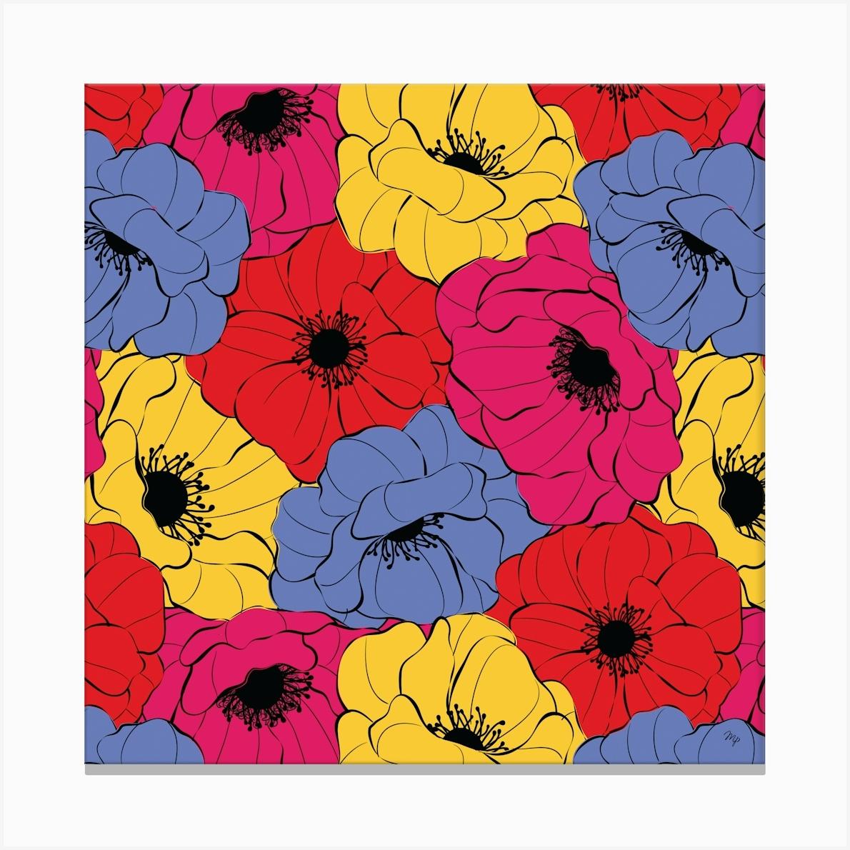 Bright Blooms Canvas Print by Martina