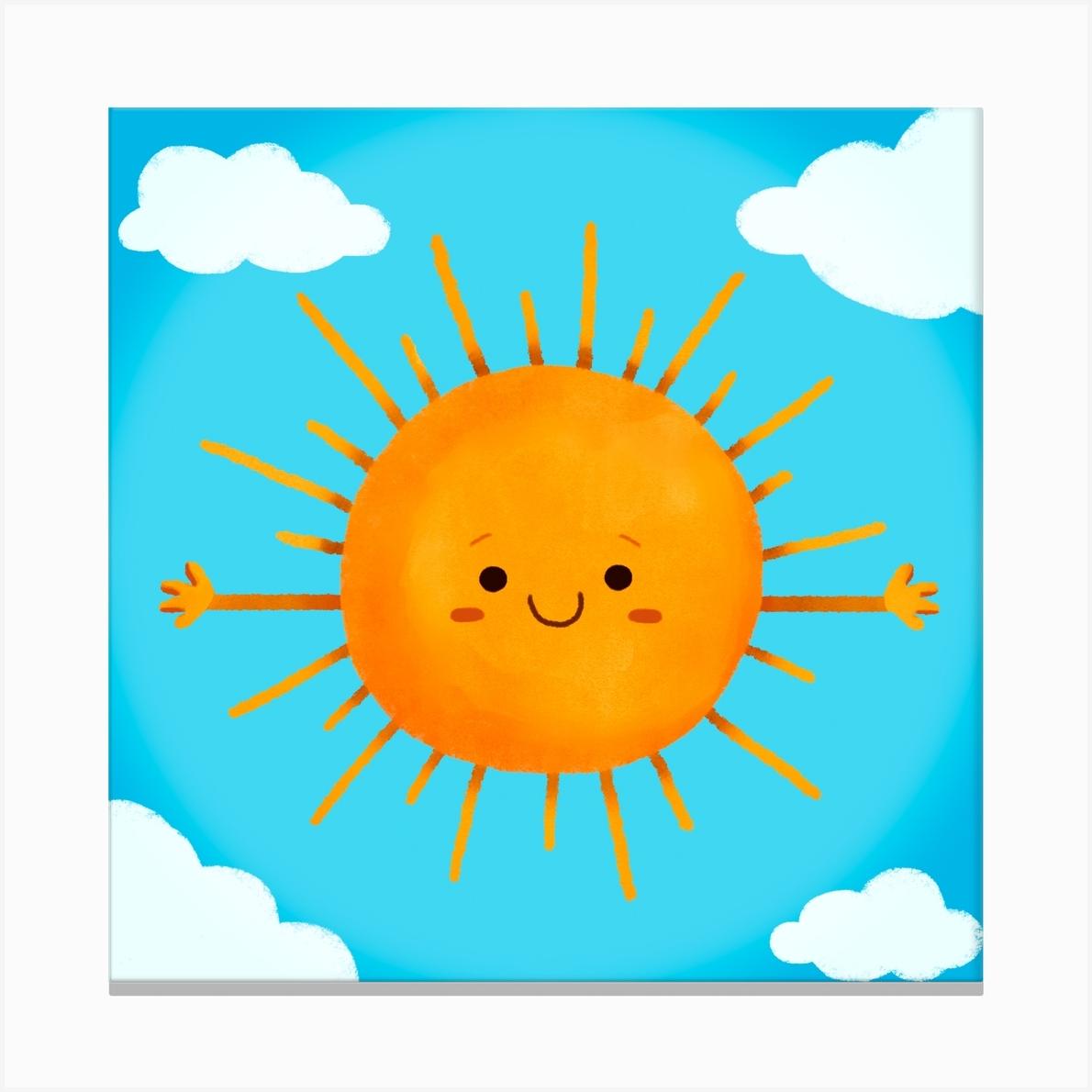 Sun Hug Square Canvas Print by Juliana Motzko