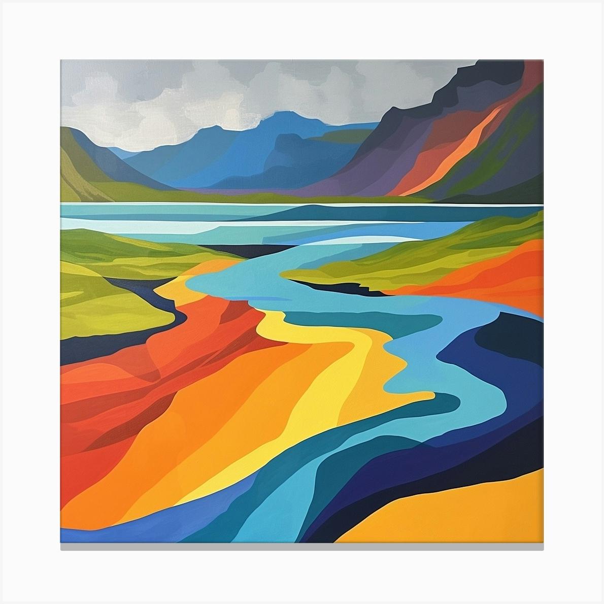 Abstract Travel Collection Iceland 4 Canvas Print by Hue Horizons Art Prints