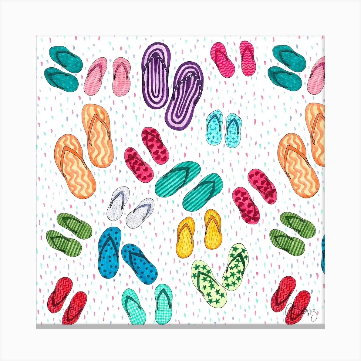 Pool Flip Flops. 1 Canvas Print by Ale Saiz Studio