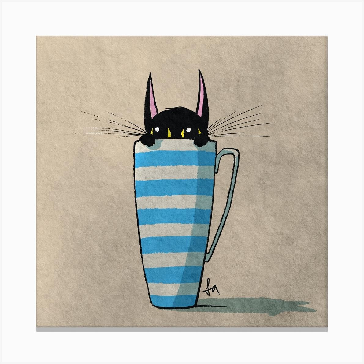 Coffee Cat Canvas Print by Friederike Ablang