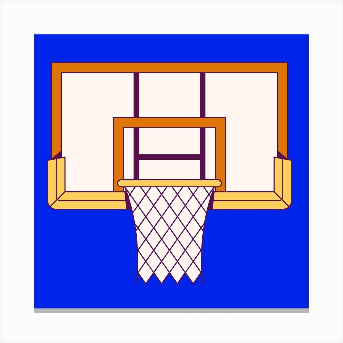 Kids Bedroom Retro Basketball Hoop Canvas Print by Trendy Wendy