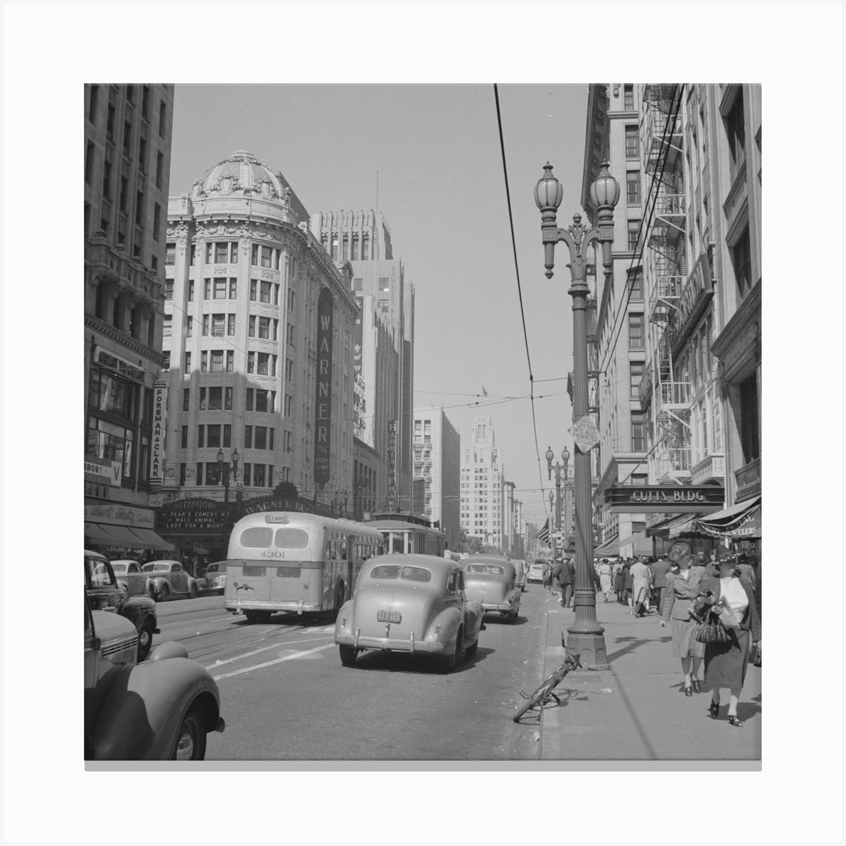 Los Angeles, California, Street Scene By Russell Lee Canvas Print by Fy! Classic Art Prints and Posters