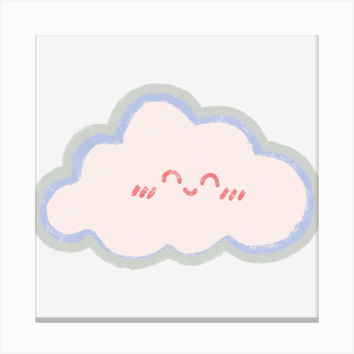 Cloud Sticker Canvas Print by Tārā Design Studio