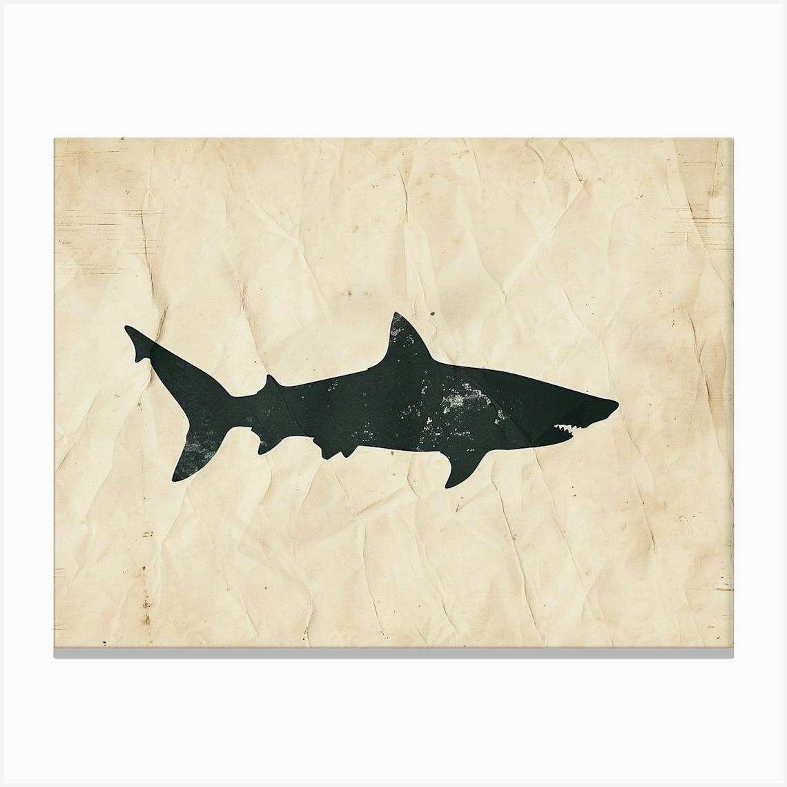 Largetooth Cookiecutter Shark Silhouette 5 Canvas Print by Energy of the Sea