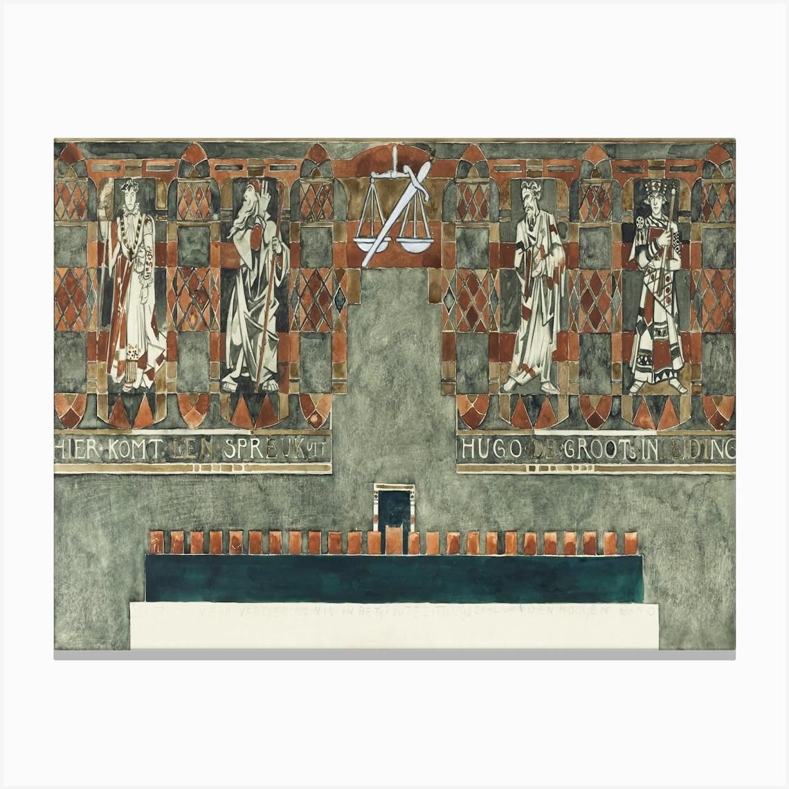 Fourth Design For Marble Decoration In The Supreme Court In The Hague (1868–1938), Richard Roland Holst Canvas Print by Fy! Classic Art Prints and