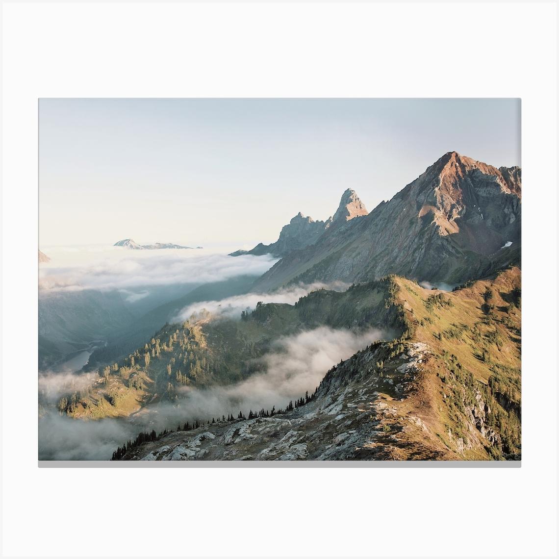 Steep Mountain Cliffs Canvas Print by Inkish Prints