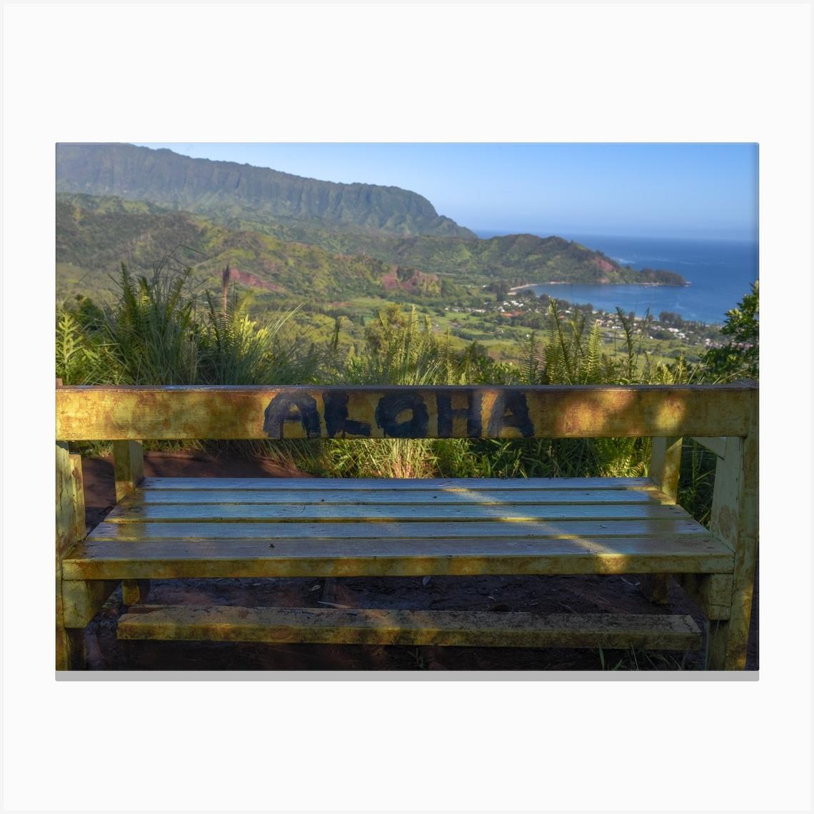 Aloha Bench Canvas Print by BinkPhotography-Design