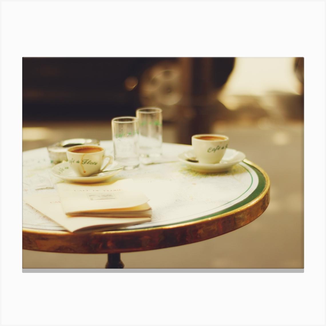 Paris Cafe Table Canvas Print by Nina's Clicks