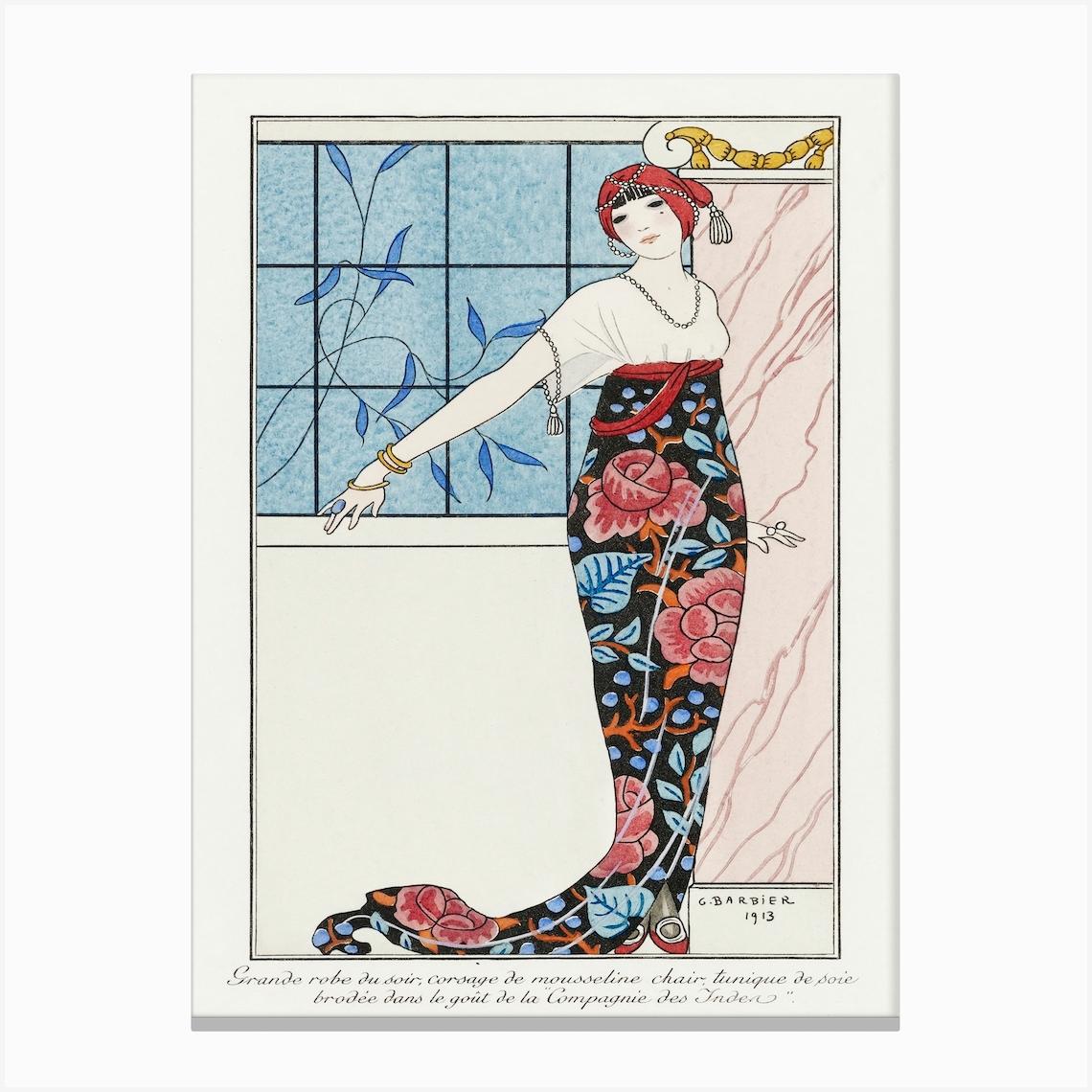 Costumes Parisiens Grande Robe Du Soir From Journal Des Dames Et Des Modes (1913), George Barbier Canvas Print by Fy! Classic Art Prints and Posters