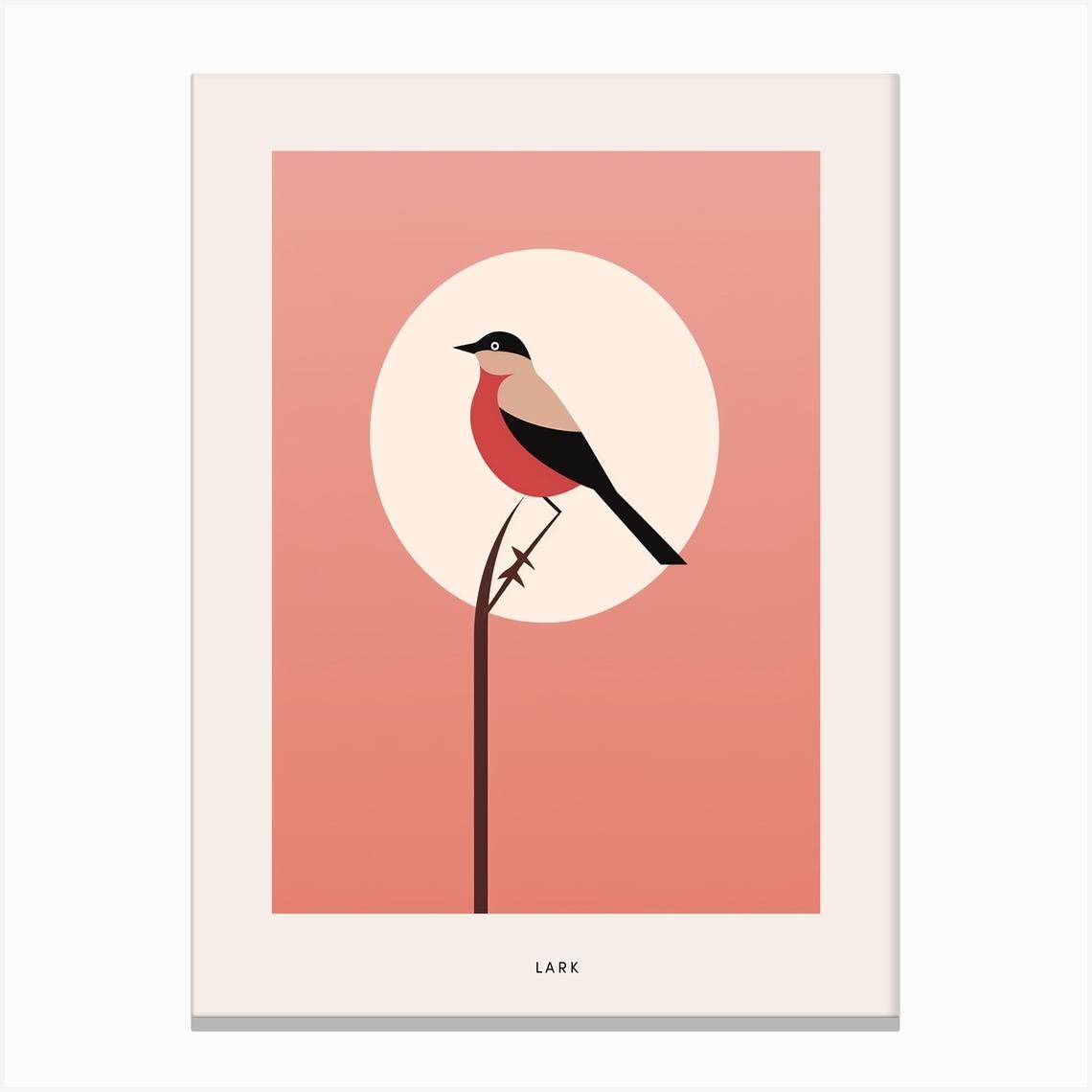 Minimalist Lark 1 Bird Poster Canvas Print by Feathered Muse