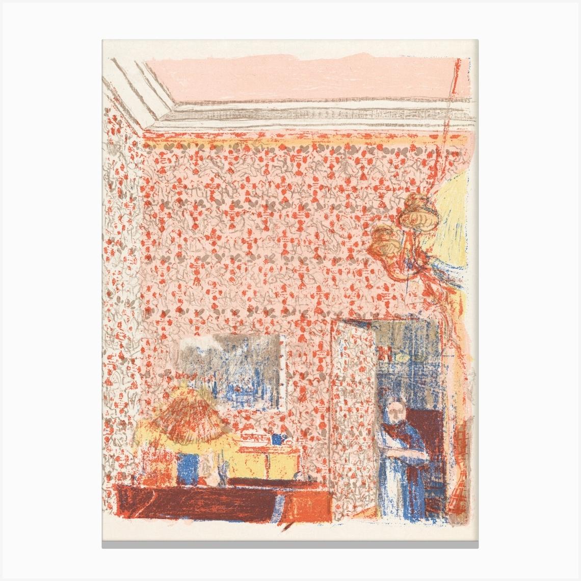 Interieur Aux Tentures Roses I (1899) Illustration By Edouard Vuillard Leinwandbild