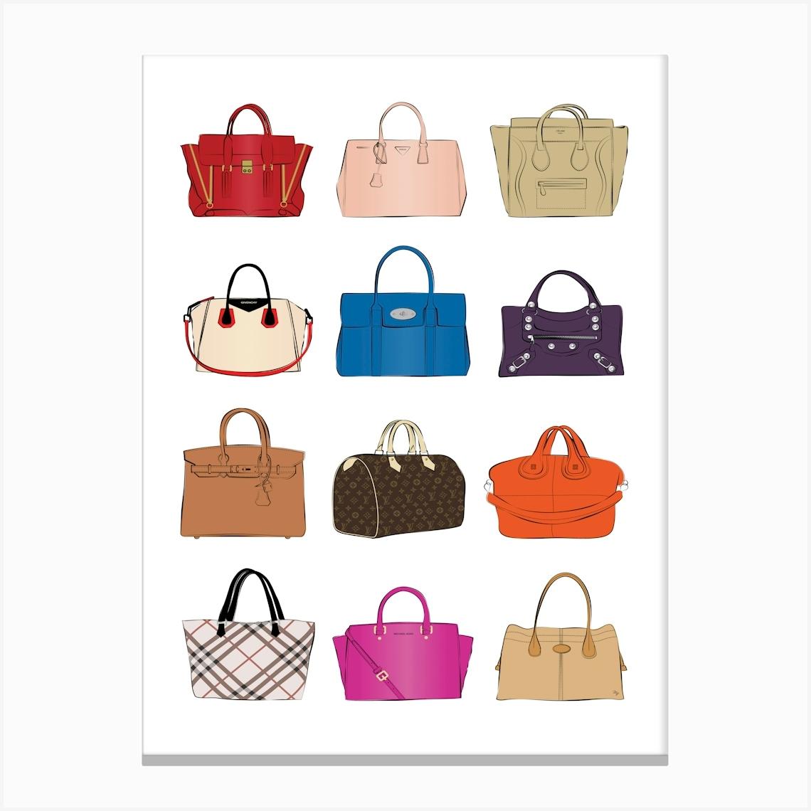 Designer Fashion Bags Canvas Print by Martina