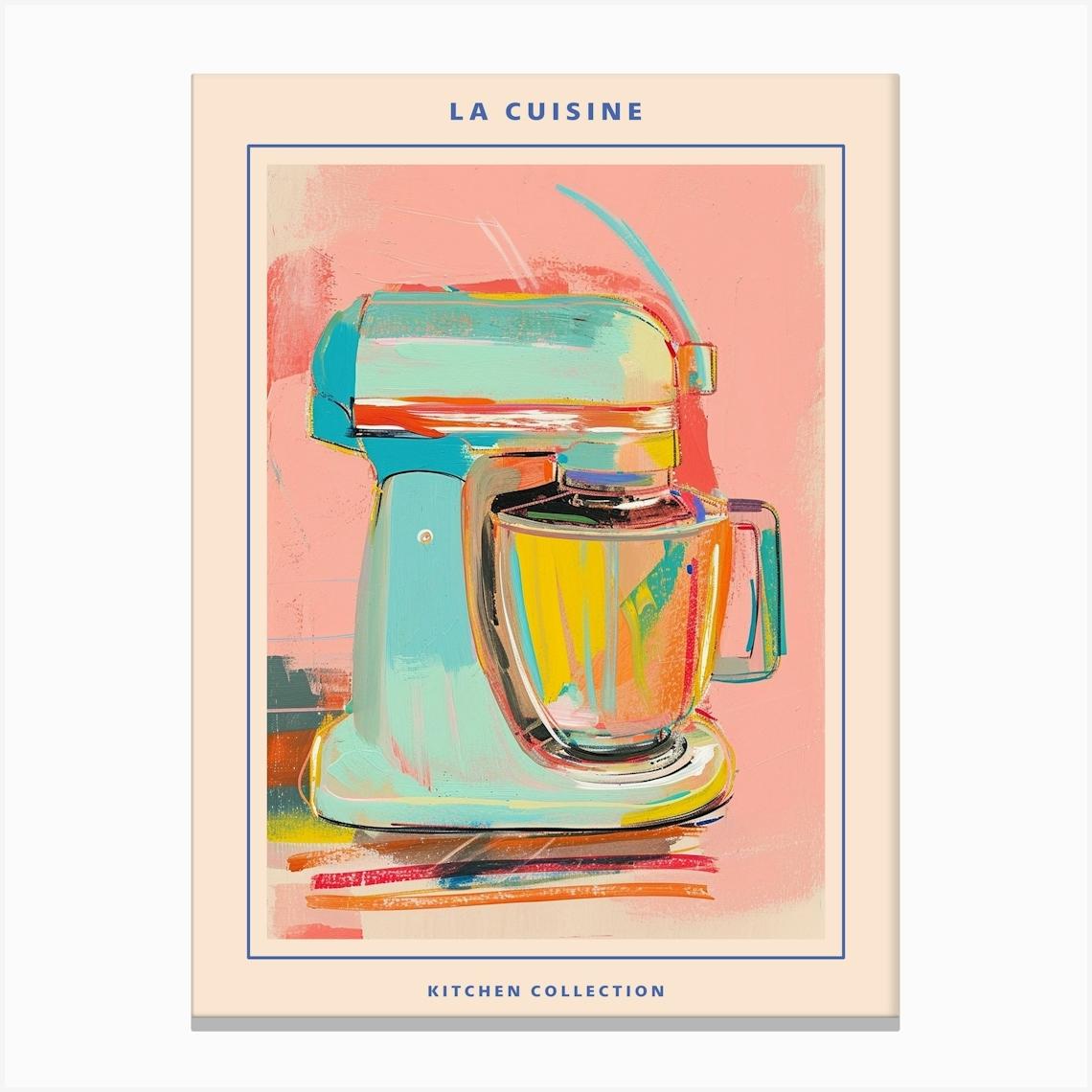 Retro Kitchen Blender Kitsch Painting Poster Leinwandbild