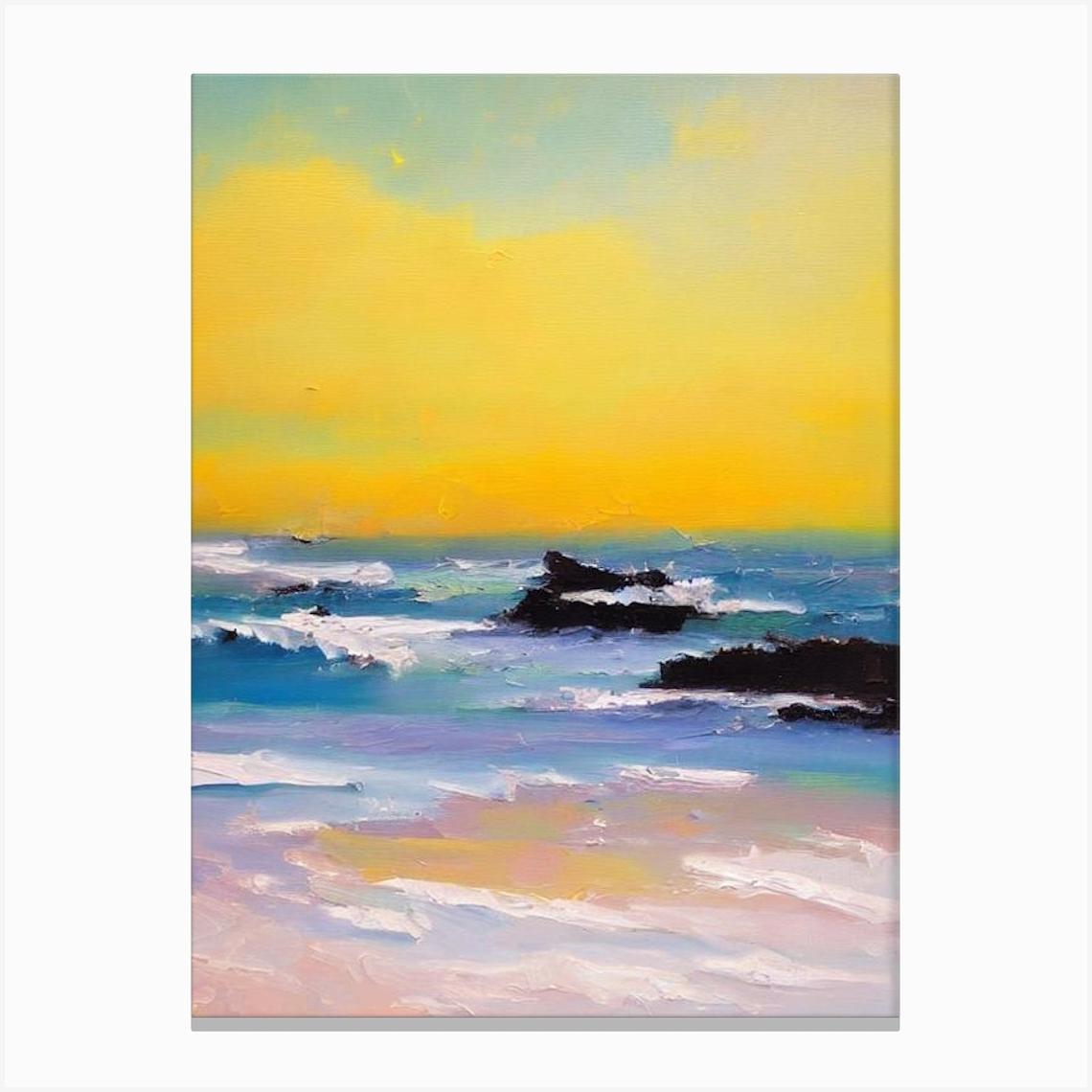 Blacksmiths Beach, Australia Bright Abstract Canvas Print by Sand & Surf Prints