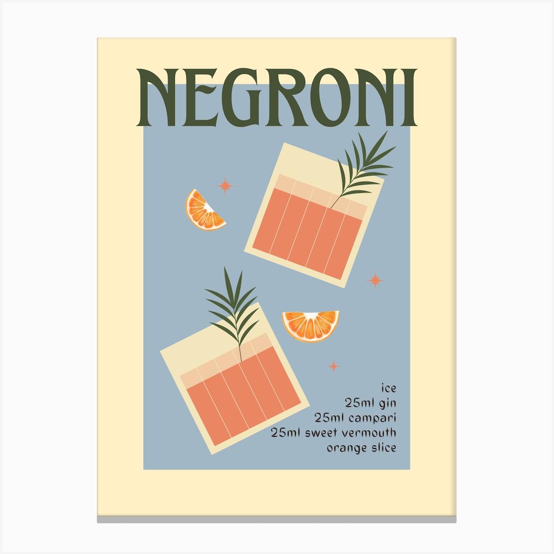 Negroni Canvas Print by Go Poster Store