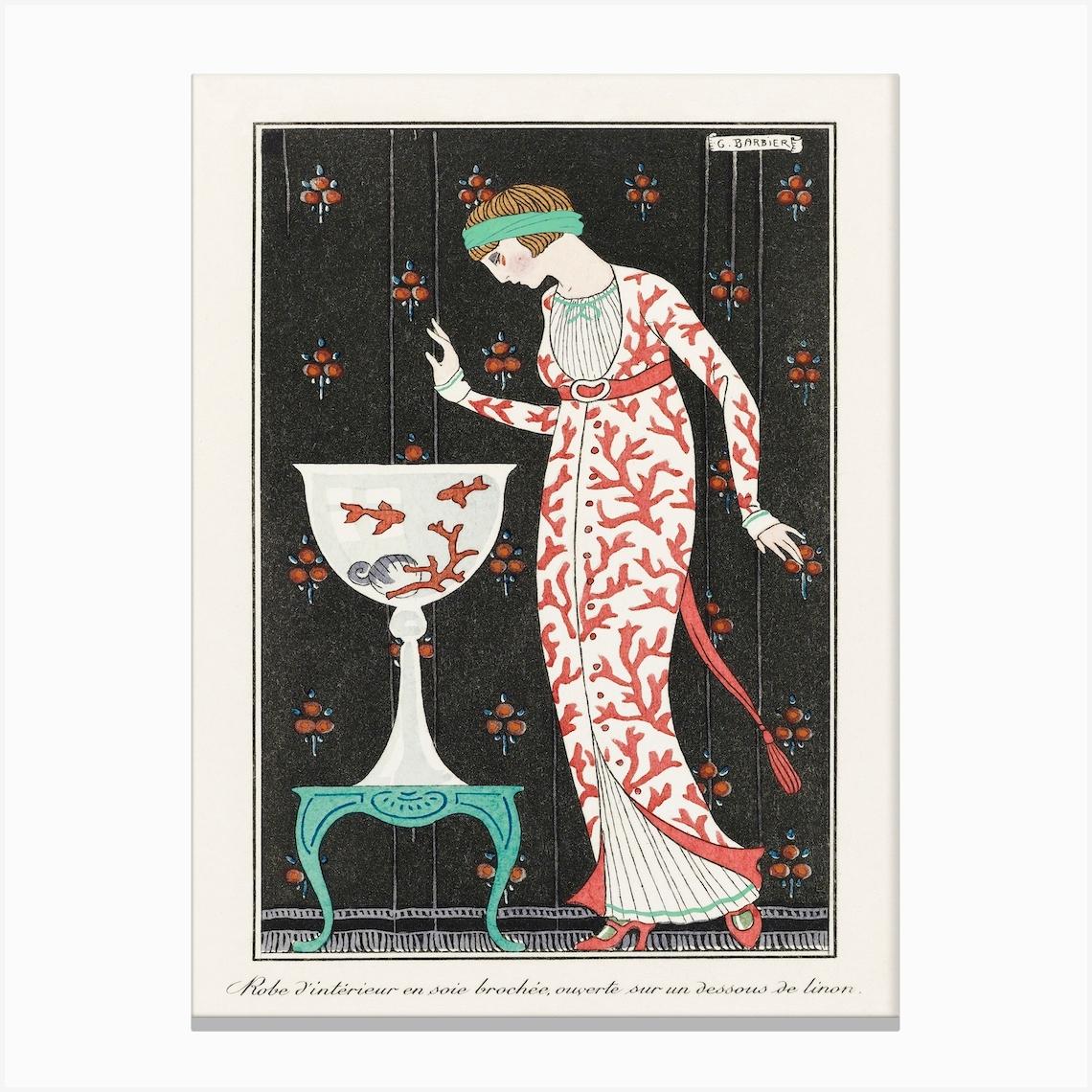Costumes Parisiens Grande Robe Du Soir From Journal Des Dames Et Des, George Barbier Canvas Print by Fy! Classic Art Prints and Posters