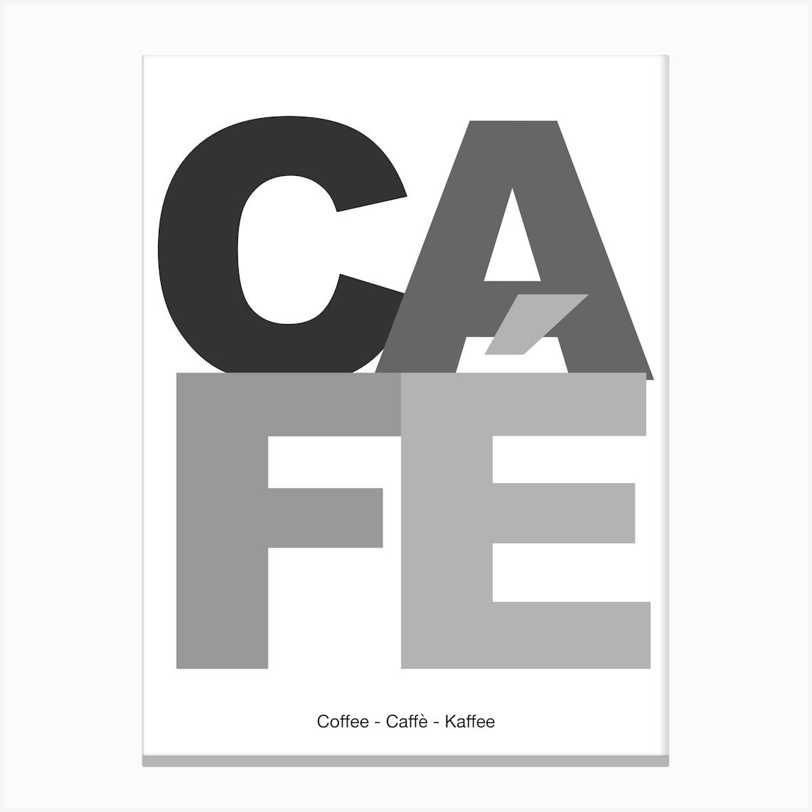 Coffee Cafe Typography Gift Kitchen Idea Canvas Print by Mambo