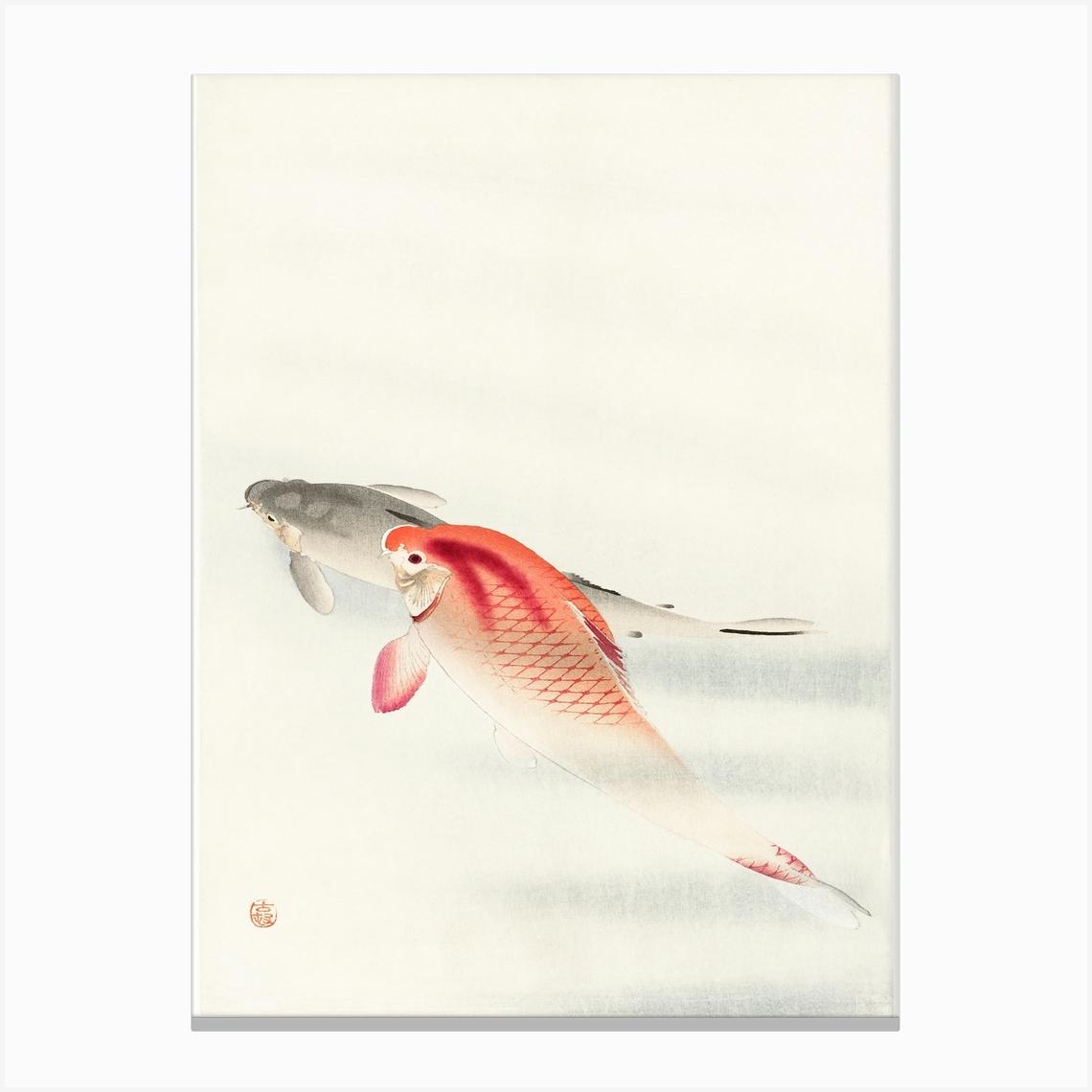 Two Carp (1900 1930), Ohara Koson 1 Canvas Print by Fy! Classic Art Prints and Posters