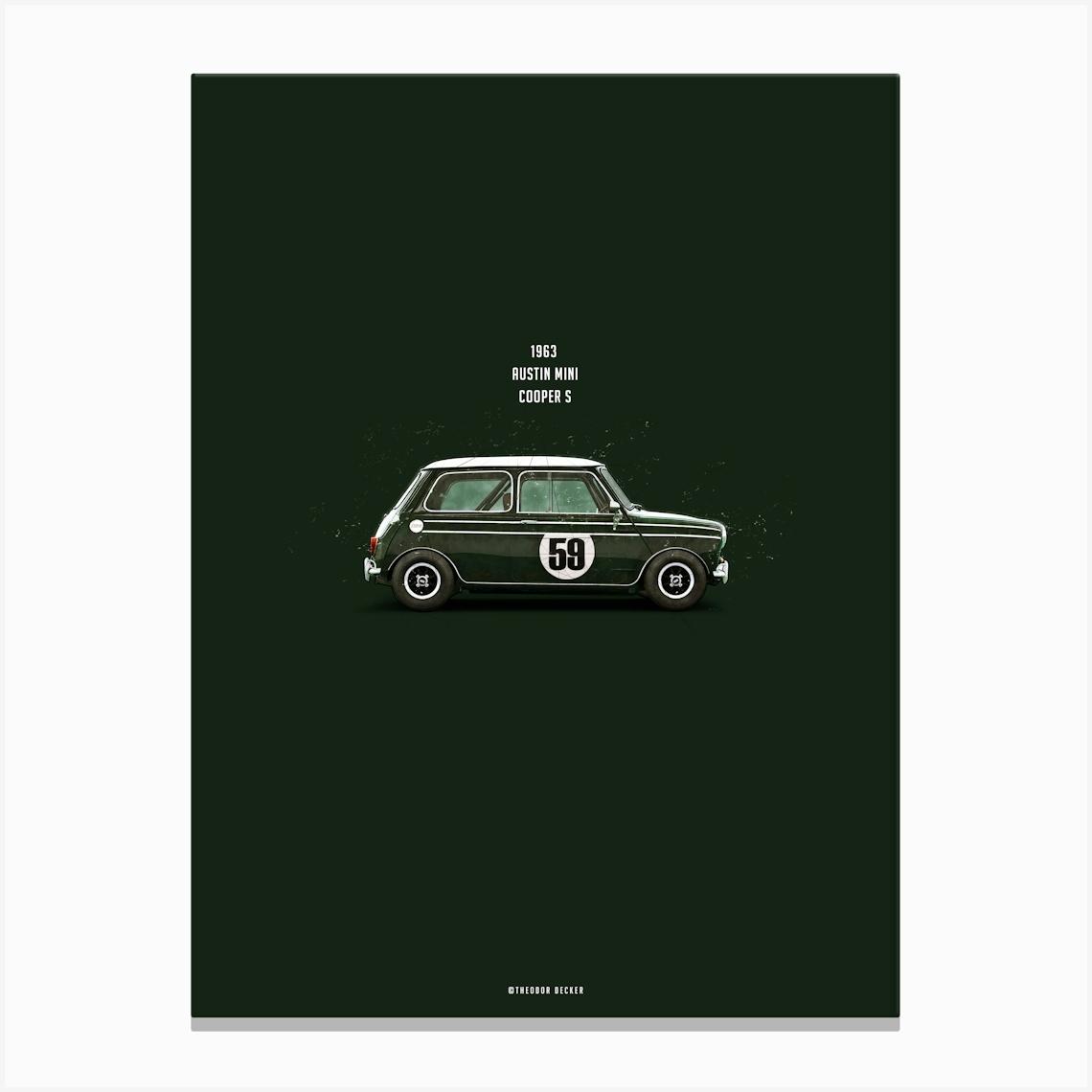 Cars in Colors, Mini Cooper S Canvas Print by Theo's Picture Factory