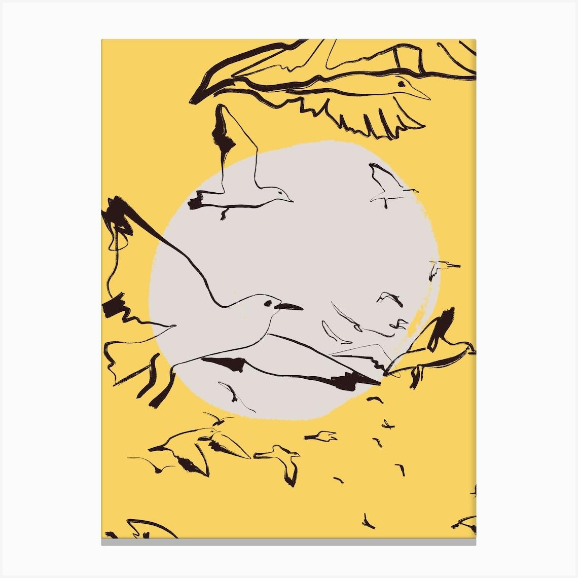 Seagulls Canvas Print by Urban Wall Arts