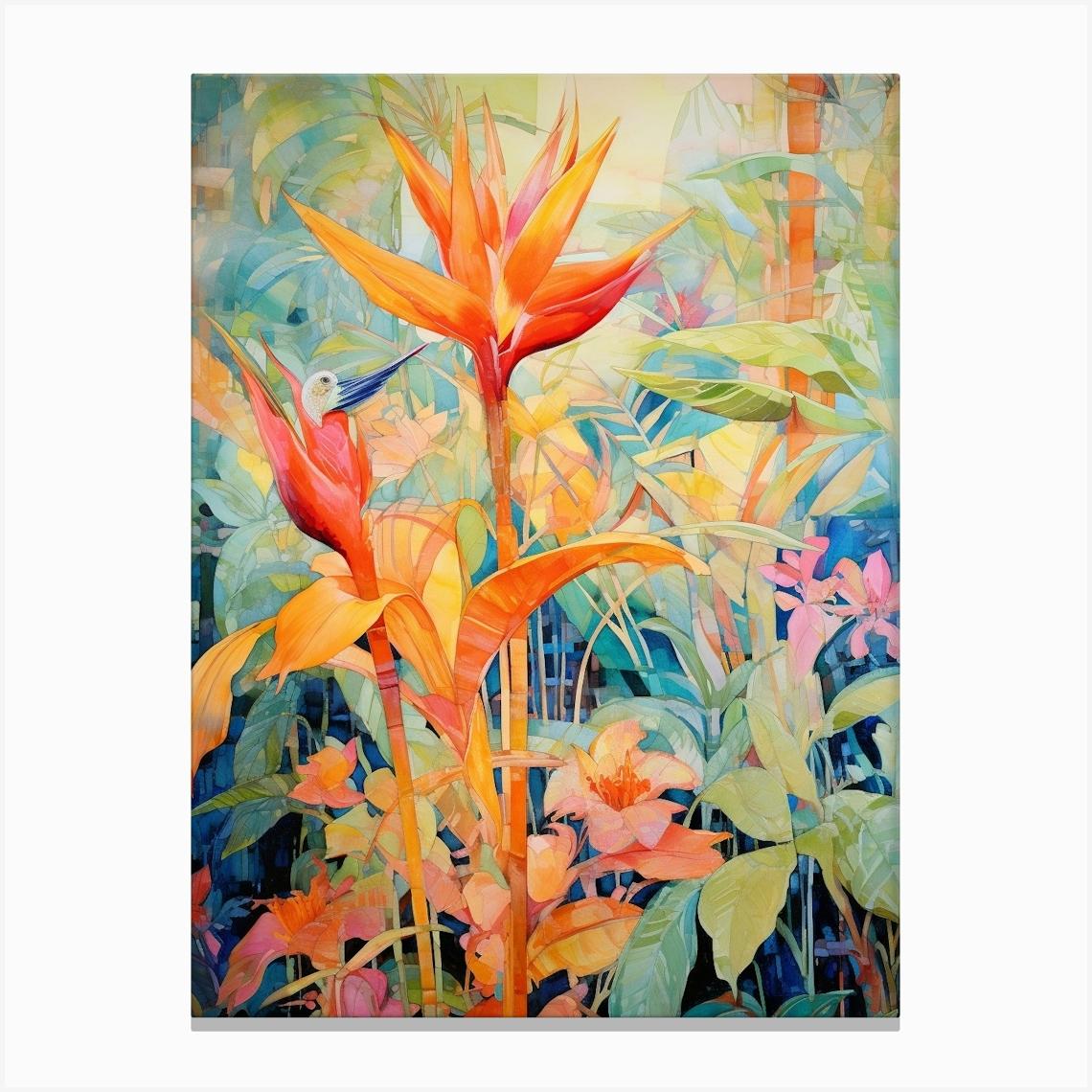 Tropical Plant Painting Bird Of Paradise 2 Leinwandbild