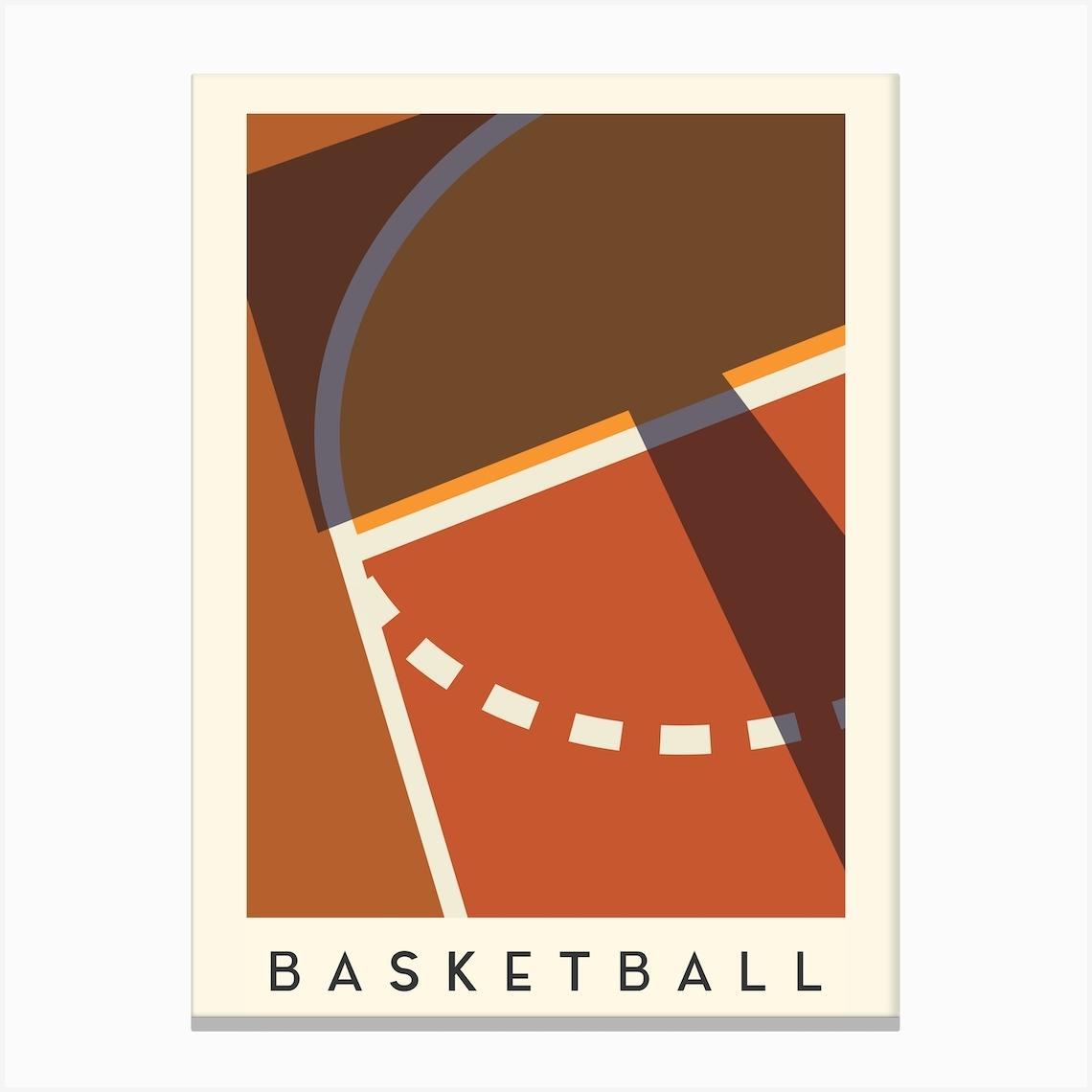 Basketball Minimalist Illustration Canvas Print by Sera/Lina LAB