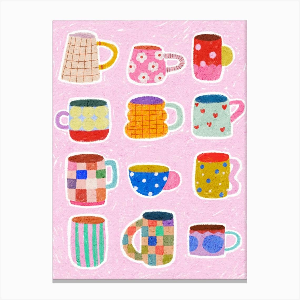 Coffee Mugs Canvas Print by Kartika Paramita