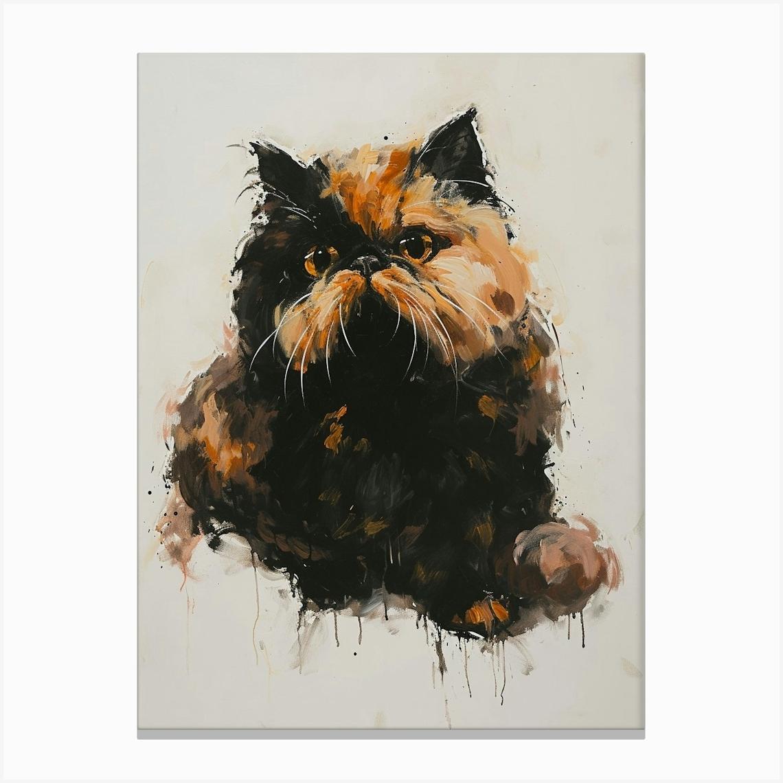 Persian Cat Painting 3 Canvas Print by Woof and Whiskers