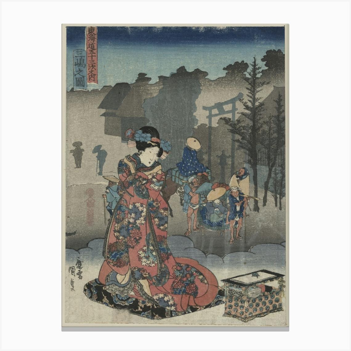 Mishima no zu. Original from the Library of Congress. Canvas Print by Fy! Classic Art Prints and Posters