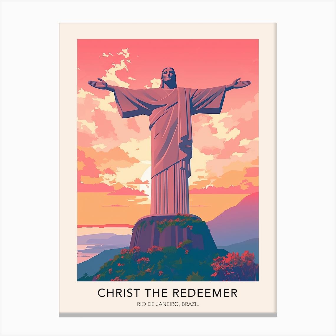 Christ The Redeemer Rio De Janeiro Brazil Travel Poster Canvas Print by The Art of Adventure
